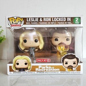 🎬 FunkoPop 2-Pack Television Parks and Recreation Leslie & Ron Vinyl Figu w/Box